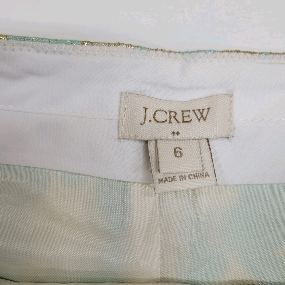 J. Crew Factory Metallic Gold Brocade Jean Shorts - Picture 3 of 7